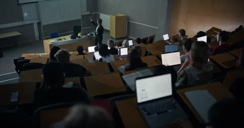 University Teacher Lectures Class Stock Footage 326425316