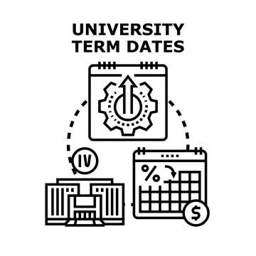 University term dates planning education schedule concept Stock Illustration