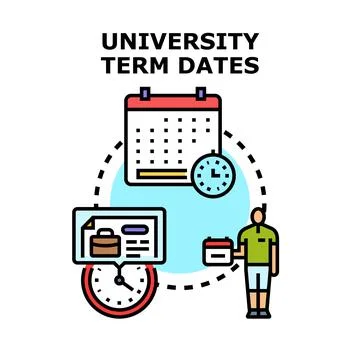 University term dates planning education schedule concept Stock Illustration