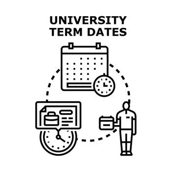 University term dates planning education schedule concept Illustrazione stock