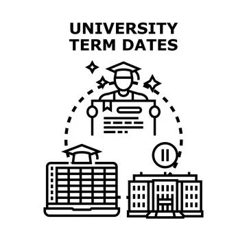University term dates planning educational academy schedule イラスト素材