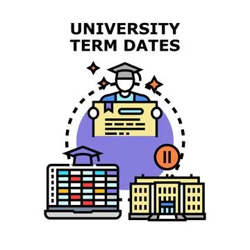 University term dates planning educational academy schedule イラスト素材