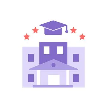 University vector flat color icon Illustrazione stock