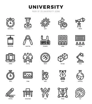 Universityl elements. Lineal web icon set. Simple vector illustration. Stock Illustration