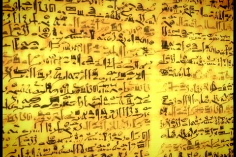 Unknown Ancient script, old scroll with African letters Stock Footage 27361228