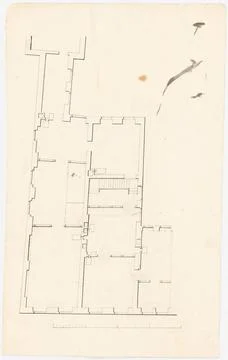 Unknown architect, building (without date): floor plan upper floor with a ... Fotos de archivo