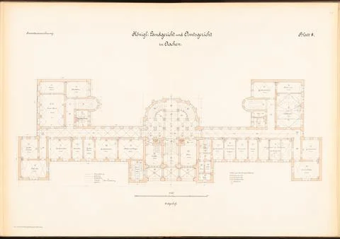 Unknown architect, district and district court in Aachen (approx. 1889): Gr.. Stock Photos