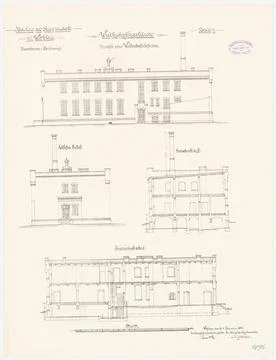 Unknown architect, prison in Wohlau (1895): farm building: upright, east g... Fotos de archivo