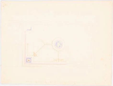 Unknown architect, wall and ceiling paintings of non-identifiable building... Fotos de archivo