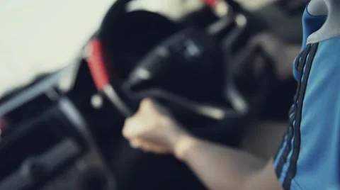 Unknown asian man  drive car Video stock 63174377