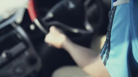 Unknown asian man  drive car Video stock 63174512