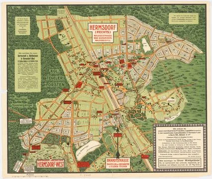 Unknown authors, overview plan Hermsdorf, Berlin (without date): Basic and .. Stock Photos