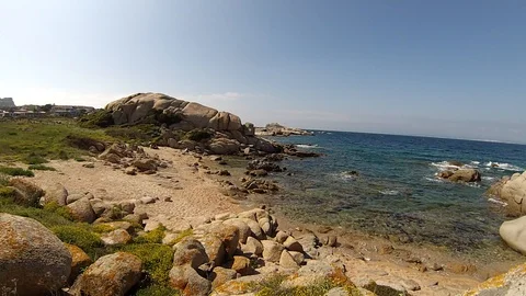 Unknown beach with marine transparencies Stock Footage 128708993