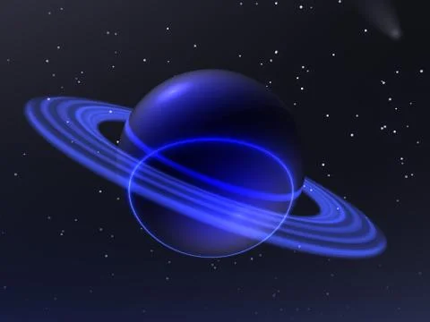 An unknown blue planet travels on spaces of universe Stock Illustration