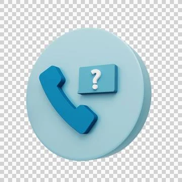 Unknown call icon. 3d render. Stock Illustration