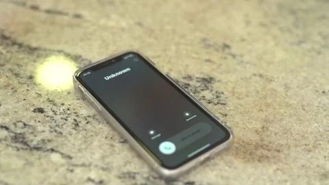 Unknown call from scammers on a mobile phone. Stock Footage 301699386