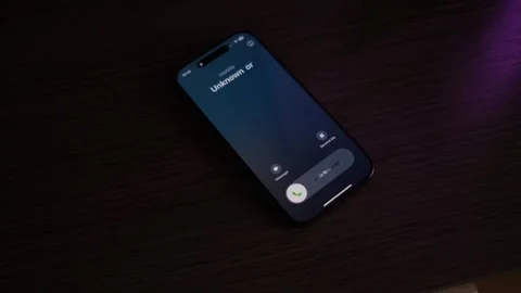 Unknown call from scammers on a mobile phone. Stock Footage 311752580