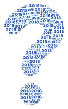 Unknown Composition of 2018 Year Text Icons Stock Illustration