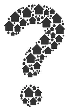 Unknown Composition of House Icons Illustrazione stock