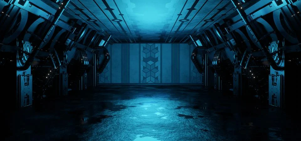 Unknown CryptoSpace Interior Crypto World Revolutionary Dark Blue Colors Abst Иллюстрация