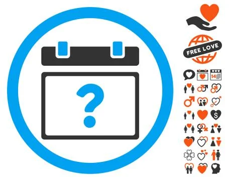 Unknown Date Icon with Dating Bonus Stock Illustration