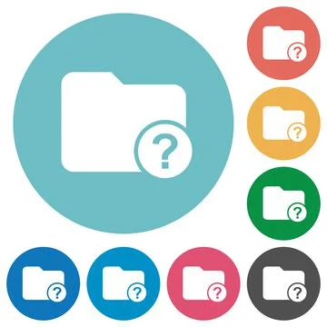 Unknown directory flat round icons Stockillustratie