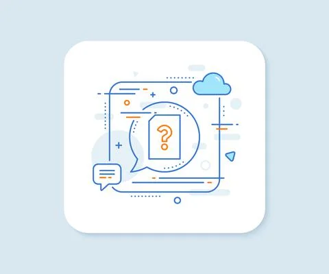 Unknown Document line icon. File with Question. Vector Illustrazione stock