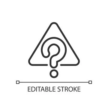 Unknown error pixel perfect linear icon Stock Illustration