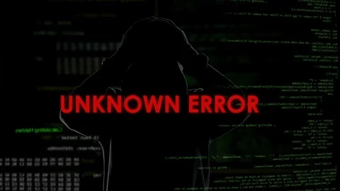 Unknown error warning message about unsuccessful hacking attempt on server Stock Footage 84532844