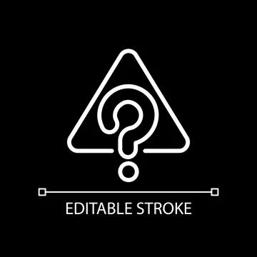 Unknown error white linear icon for dark theme Illustrazione stock