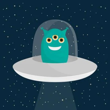 Unknown flying object alien vector illustration Stock Illustration