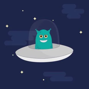 Unknown flying object alien vector illustration Stock Illustration