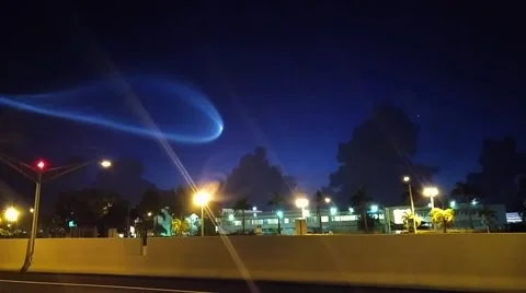 Unknown flying object (UFO) in Miami, Florida skyline. Stock Footage 61282312