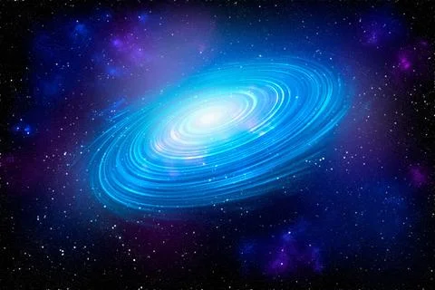 Unknown galaxy in space. Space nebula. Cosmic cluster of stars. Outer space.. Stock Illustration