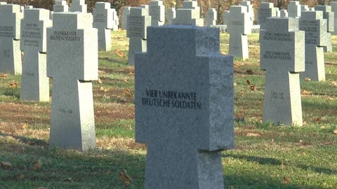 Unknown German Soldiers War Grave Budapest Stock Footage 101659570