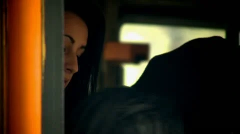 Unknown Girl In The Tram Video stock 20444002