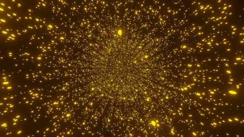 The unknown golden star has created a new galaxy and sends us its light. Stockbeeldmateriaal 130940085