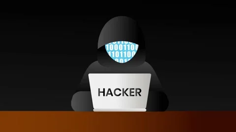 Unknown hacker with face covered by binary code Video stock 133719338