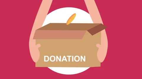 Unknown hands holding donation box with foodstuff Vídeo Stock 139053473