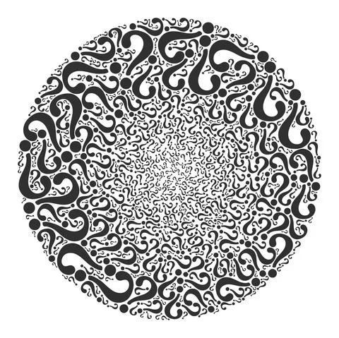 Unknown Icon Round Bubble Collage Illustrazione stock