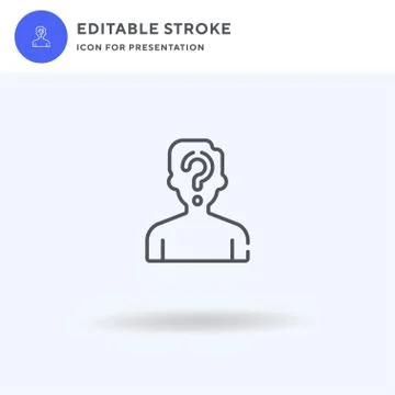 Unknown icon vector, filled flat sign, solid pictogram isolated on white, log Stock Illustration