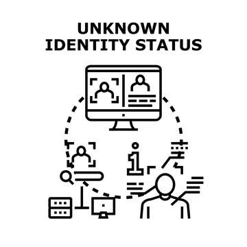 Unknown identity status concept on a screen Stock Illustration