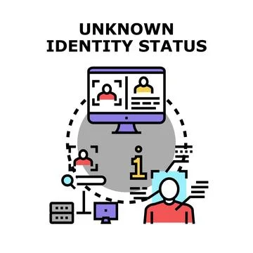 Unknown identity status concept on a screen Stock Illustration