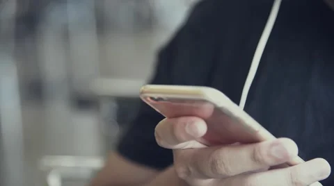 Unknown male using smartphone closeup Video stock 63058188