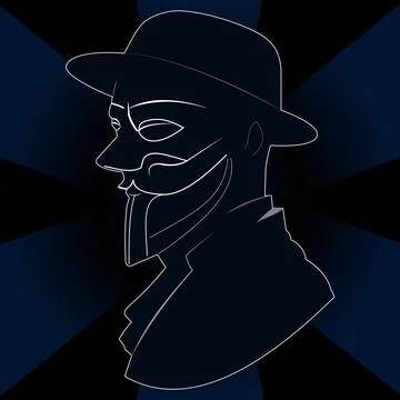 Unknown man in mask Stock Illustration