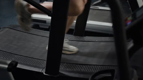 Unknown Man Running on Treadmill for Cardio Fitness Training in Gym Stock Footage 339905428