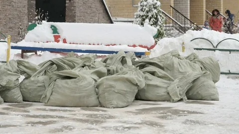 Unknown man taking bag with debris Stock Footage 81047442
