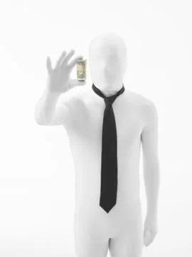 Unknown man wit roll of dollars Illustrazione stock