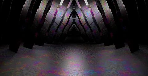 Unknown Metallic Basement Underground Hall Gray Banner Background Wallpaper S Stock-Illustration