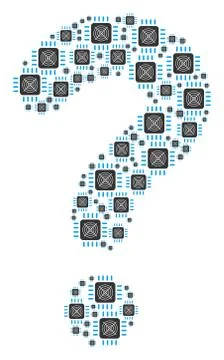 Unknown Mosaic of ASIC Processor Icons Stock Illustration